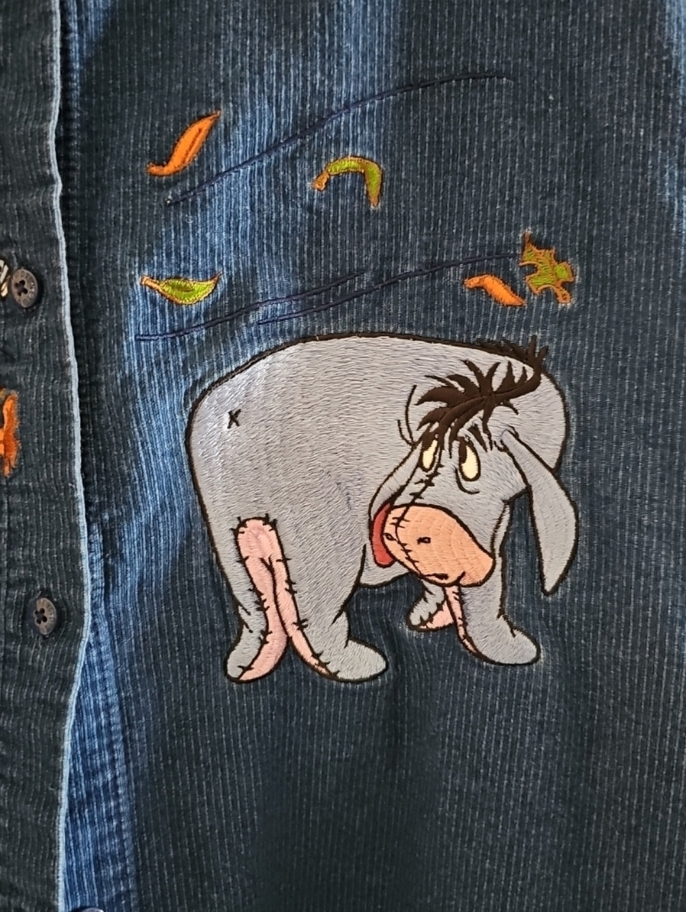 Blue Winnie the Pooh & Eeyore Corduroy Women's Button-down - Picture 3 of 11